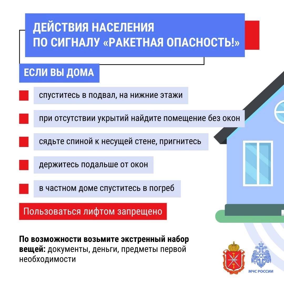 Действия населения при получении сигнала «Внимание всем» и «Ракетная опасность».