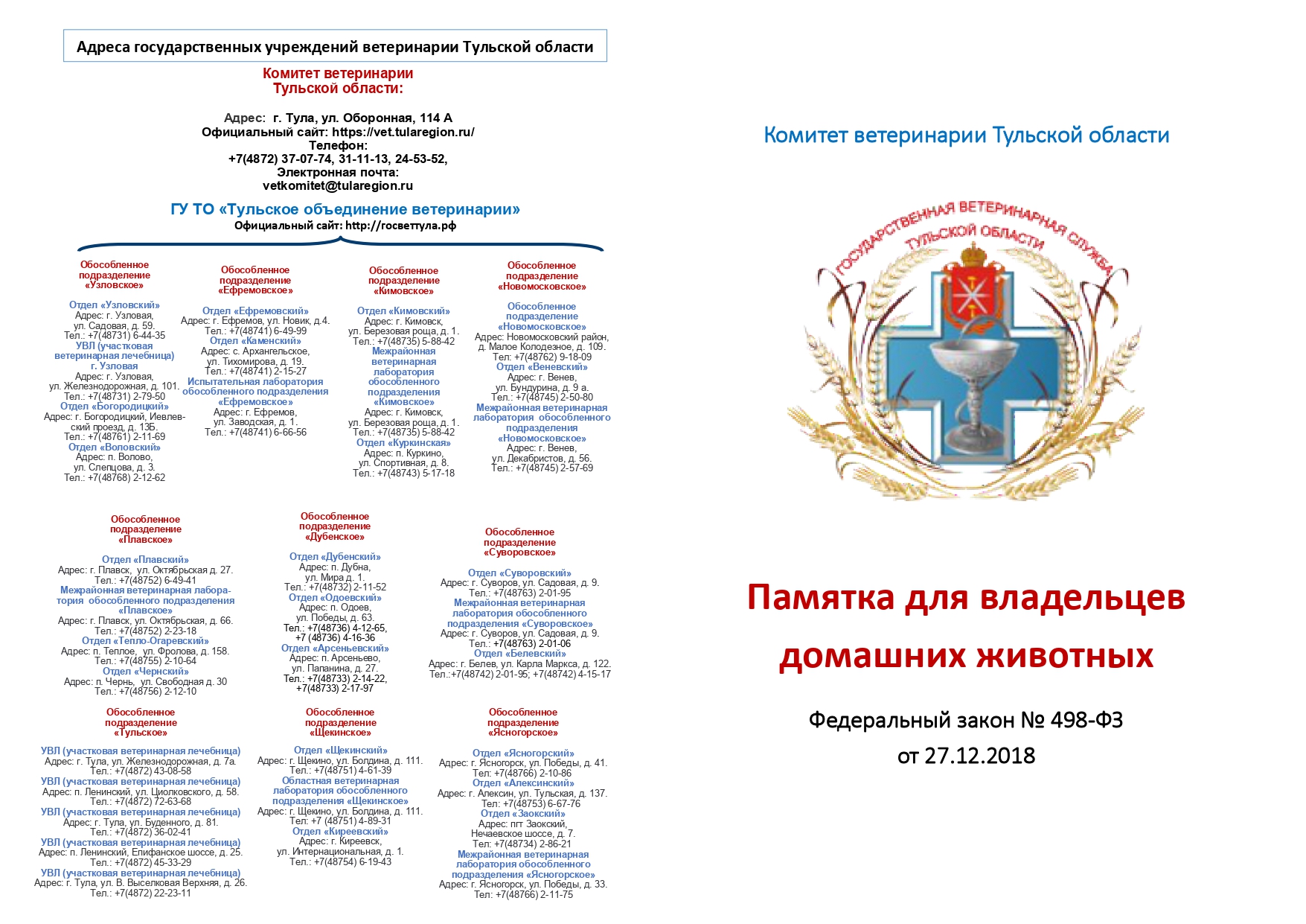 Памятка для владельцев домашних животных.